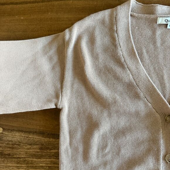 Quince Tan Organic Oversized V-Neck Cardigan Youth 10 - Picture 4 of 9